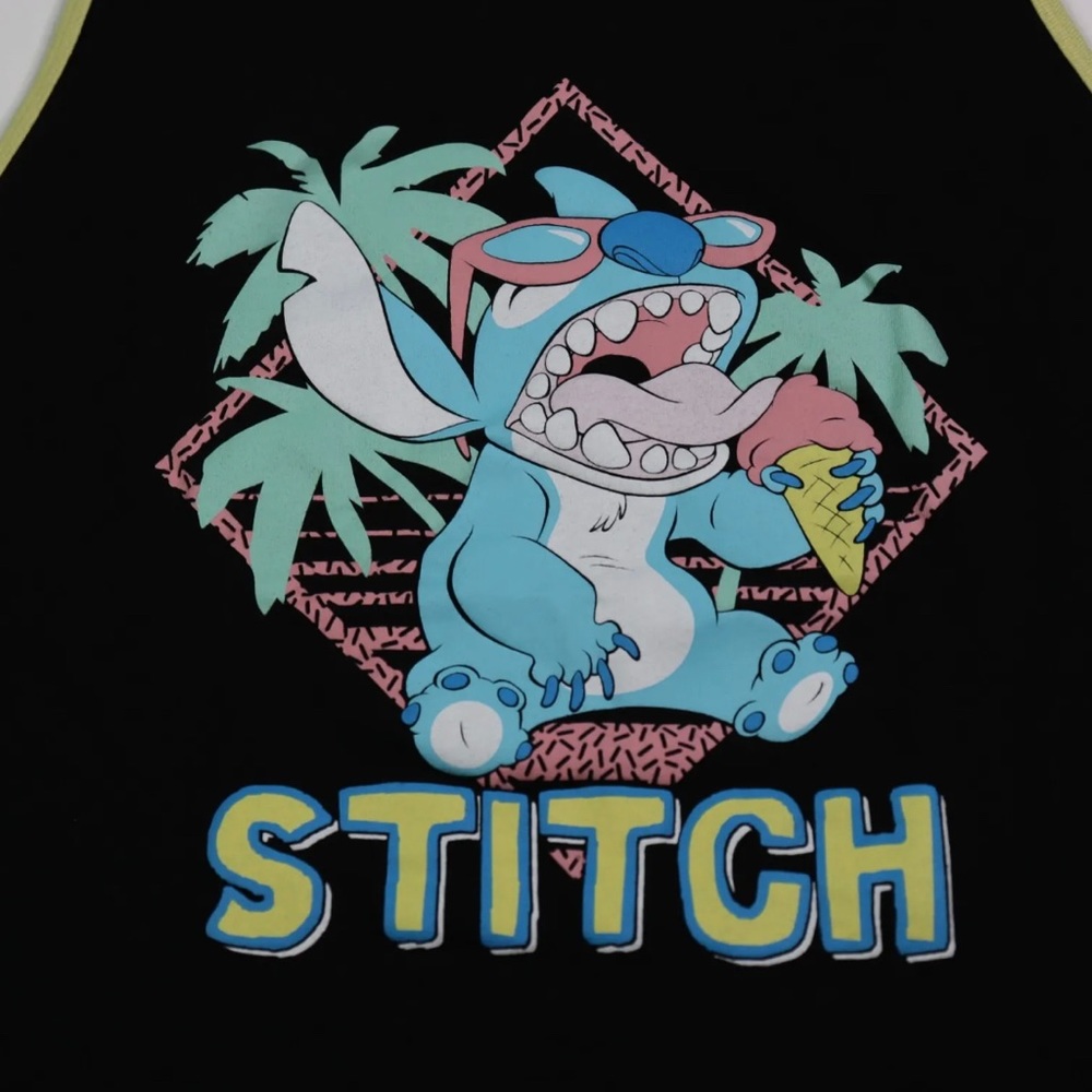 Disney Stitch Shirt Adult L Black Men's Tank Top Muscle Shirt - Picture 3 of 6